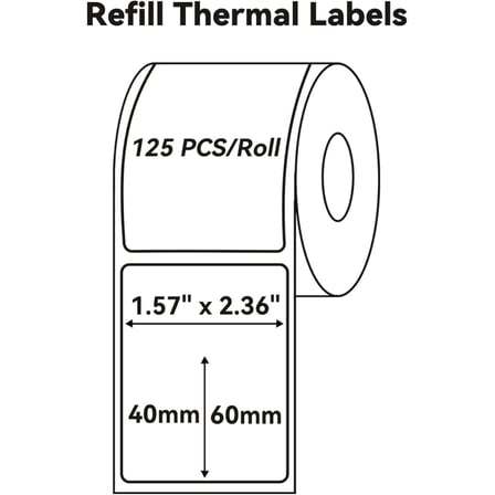 NIIMBOT T40 Etiket 40mm x 60mm 125 adet Şeffaf  (B1B21SB3S)(1923)