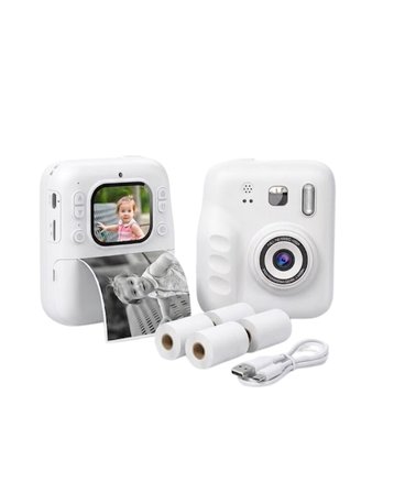 Eğlenceli Baskılı Çocuk Fotoğraf Makinesi Video Çekim 4 Rulo Kağıt 5 Kalem Set