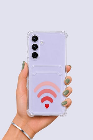 Samsung Galaxy S25 FE Kartlıklı Aşk Sinyali Desenli Kılıf
