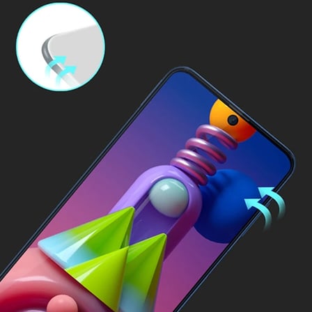 ALLY SM Galaxy M51 Full Glue Tempered Full Cam Ekran Koruyucu-(5775) — Renk: Siyah