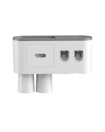 Çift Dispenserli Diş Macunu Sıkacağı 6 Fırçalık Bardaklı Banyo Organizer