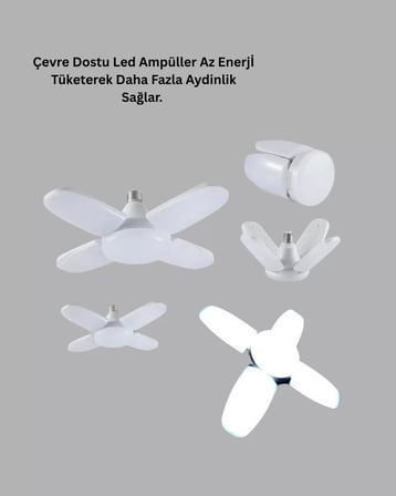 Enerji Tasarruflu LED Ampül 60 Watt 4 Kollu Beyaz Işık Yeni Nesil
