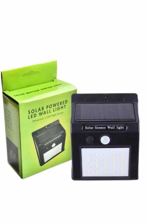 Bahçe Aydınlatma Sensörlü Güneş Enerjili Duvar Lambası 40 Led Işık
