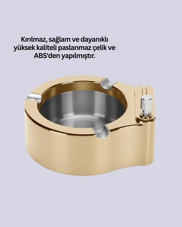 Çakmaklı Küllük Paslanmaz Metal Dayanıklı Tasarım Yeni Nesil