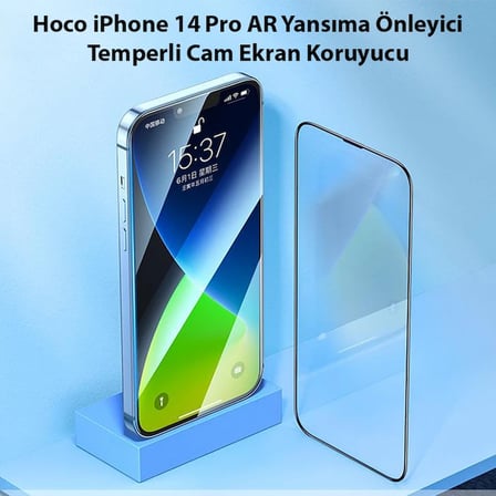 Hoco iPhone 14 Pro AR Yansıma Önleyici Temperli Cam Ekran Koruyucu-(5775) — Renk: Şeffaf 2