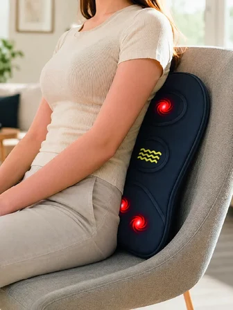 Ev Ofis ve Araç İçin Isıtmalı Titreşimli Bel Masaj Yastığı
