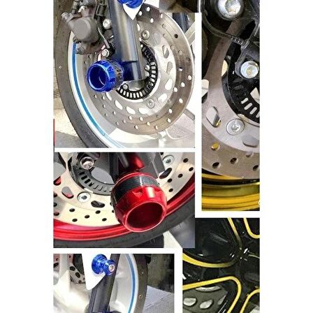 Motosiklet ,Scooter Ön Teker Koruma Takozu Karbon Detaylı GRİ Renk 16 MM Millere Uygun-Arasmoto