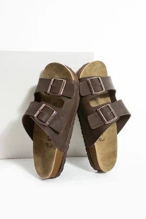 Mikanos Aryan Unisex Ortapedik Eva Taban Comfort Çift Bantlı Tokalı Günlük Rahat Sandalet Terlik