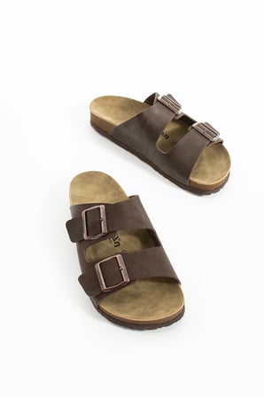 Mikanos Aryan Unisex Ortapedik Eva Taban Comfort Çift Bantlı Tokalı Günlük Rahat Sandalet Terlik