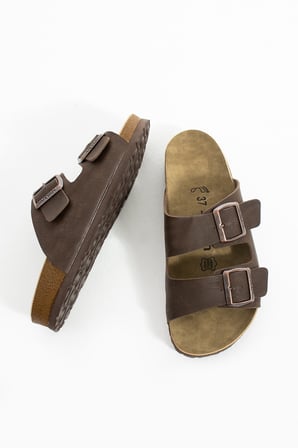 Mikanos Aryan Unisex Ortapedik Eva Taban Comfort Çift Bantlı Tokalı Günlük Rahat Sandalet Terlik