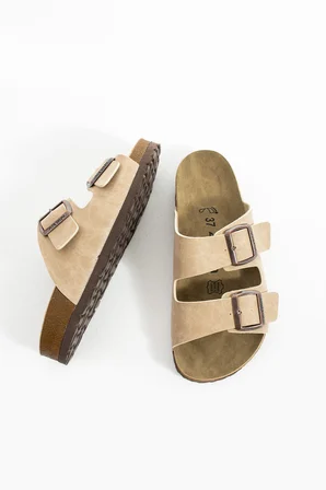 Mikanos Aryan Unisex Ortapedik Eva Taban Comfort Çift Bantlı Tokalı Günlük Rahat Sandalet Terlik