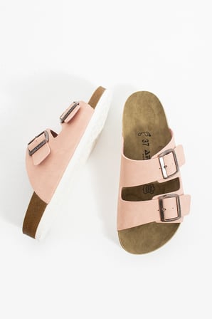 Mikanos Aryan Unisex Ortapedik Eva Taban Comfort Çift Bantlı Tokalı Günlük Rahat Sandalet Terlik