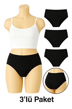 3’lü Paket Kadın Yüksek Bel Toparlayıcı Bato Külot – Ultra Yumuşak Pamuklu Kumaş