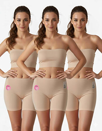 Kadın 3'lü Lazer Kesim Dikişsiz Boxer – Rahat Ve Görünmez