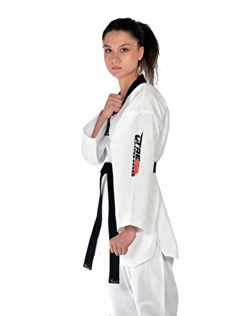 HAŞADO FİTİLLİ SİYAH YAKA TAEKWONDO ELBİSESİ