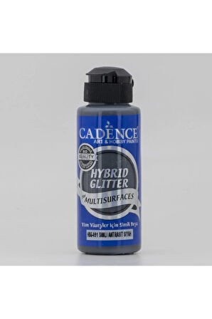 Simli Gümüş Antrasit Hybrid Glitter Multisurface Akrilik Boya Hsg-091 Antrasit 120ml