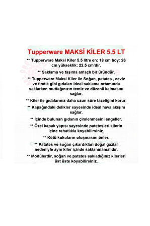Kiler Maksi 5.5 Lt Patates Ve Soğan Saklama Kabı Hsgl