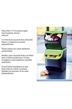 Kiler Maksi 5.5 Lt Patates Ve Soğan Saklama Kabı Hsgl
