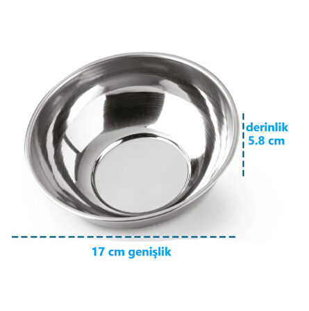 Hsgl Kase Tas Çorba Yoğurt vb Çelilk 430 Tas Genişlik 17 cm  Tas no:4 