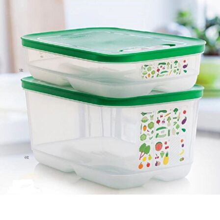 Tupperware SERA SET 2'Lİ 1.8 Lt 4.4 Lt SEBZE MEYVE SAKLAMA KABI 