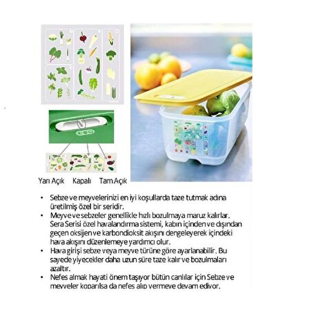 Tupperware SERA SET 2'Lİ 1.8 Lt 4.4 Lt SEBZE MEYVE SAKLAMA KABI 