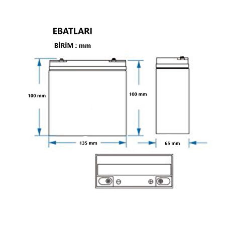 HSGL MOTORSİKLET AKÜ 12N6.5L-BS BATARYA 12V6.5Ah/10HR  AKÜ