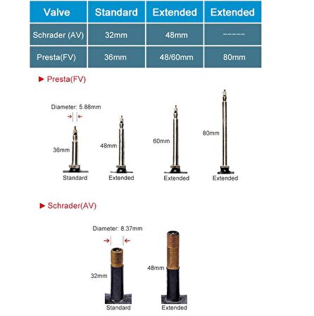 Hsgl Bisiklet  İç Lastik 29x 2.10-3.00  Presta İnce Sibop FV-47/48mm Extreme LSI 170  