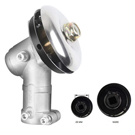 Hsgl Motorlu Tırpan  Rediktör Kare 28 mm  4T  Tırpan Başlık Yedek Parça Aksesuar