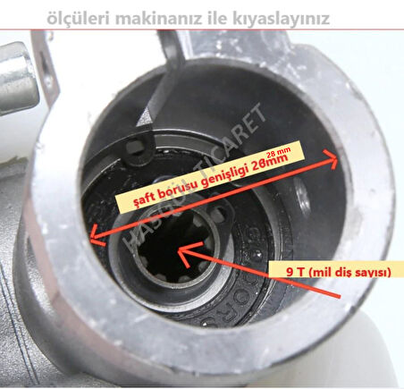 Hsgl Motorlu Tırpan Dal Budama Aparatı 9 DİŞ 28 MM yüksek dallar budama aparatı