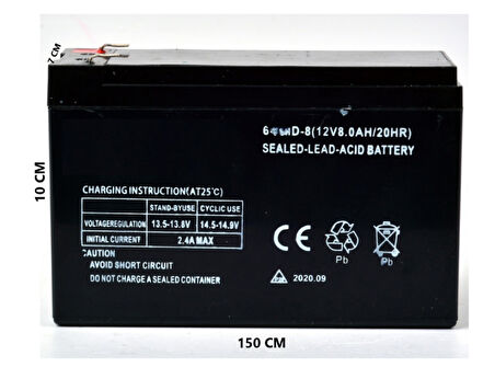 Hsgl İlaçlama Makinası Aküsü 12v8ah /20HR Şarj edilebilir Akü 6-FMD-8