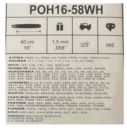Hsgl Motorlu Testere 3/25 33 diş Pala Kılavuz Set Alpına Uyumlu Prof 41 45 P500 P400  P460 Model uyumlu