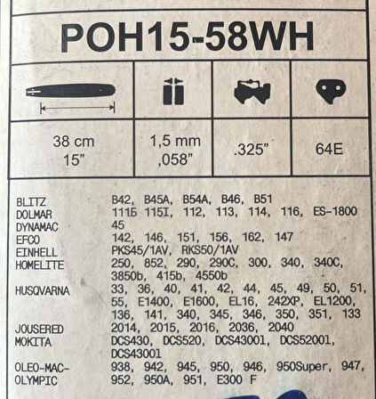 Hsgl Motorlu Testere Efco Uyumlu 3/25 32 Diş Kılavuz Zincir 142 146 151 156 162 147 Modellere uyumlu