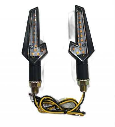 HSGL Motosiklet LED Sinyal Sarı Işık Takım Siyah 1047 E Belgeli