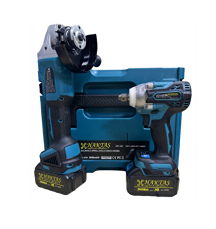 HSGL HKT 602 2’li Akülü Set Somun Sıkma Spiral Avuç Taşlama 58Vs 3000Mah 2 Akü + Şarj Cihazı Dahil)