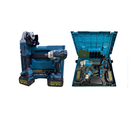 HSGL HKT 602 2’li Akülü Set Somun Sıkma Spiral Avuç Taşlama 58Vs 3000Mah 2 Akü + Şarj Cihazı Dahil)