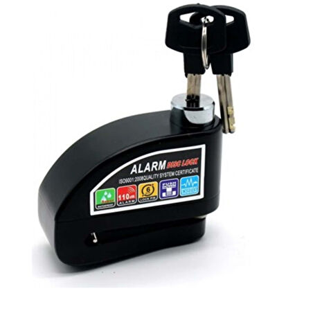 HSGL Motosiklet Alarmlı Disk Kilidi  Su Geçirmez, Çelik Gövdeli, 110 dB Sesli Güvenlik Kilidi (Anahtarlı)