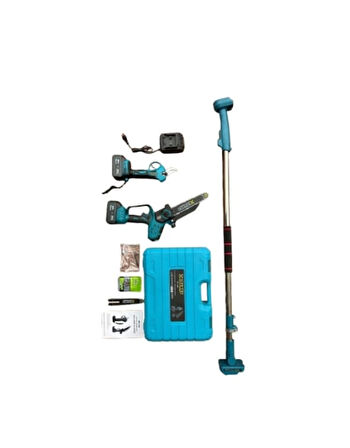 HSGL Akülü Budama Makası Testere Seti – 21V Şarjlı Bahçe Budama Makinesi, Yüksek Kesim Gücü, 2 Akülü Set (Ağaç, Asma, Zeytin, Meyve Dalı Kesme)