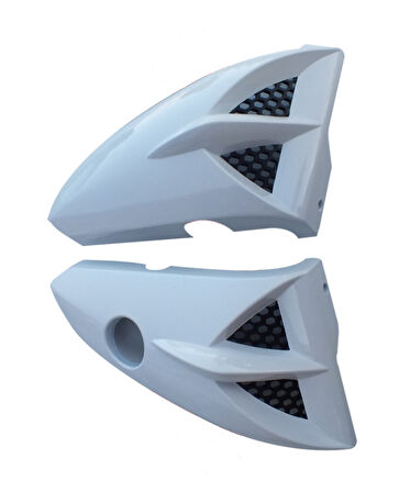 HSGL Motosiklet Depo Yan Pandizot (Bıyık) Beyaz  YBR – CG Uyumlu Şık ve Dayanıklı Yan Koruma Kaplaması