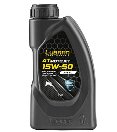 HSGL Lubran 4T MotoJet 15W-50 API SL Motor Yağı 1 Litre Yüksek Performanslı 4 Zamanlı Motosiklet Yağı