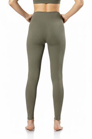 Kadın Yüksek Bel Fitilli Tayt – Esnek Kumaş Rahat Kalıp