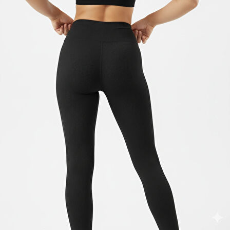 Kadın Yüksek Bel Fitilli Tayt – Esnek Kumaş Rahat Kalıp