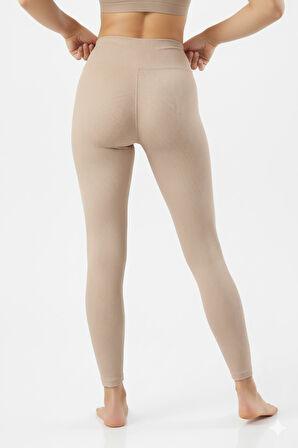 Kadın Yüksek Bel Fitilli Tayt – Esnek Kumaş Rahat Kalıp