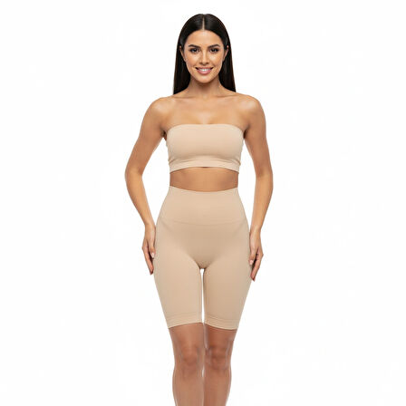 Diz Üstü Yüksek Bel Paçalı Korse – Silikonlu, Kaydırmaz Ve Şekillendirici Vücut Etkili