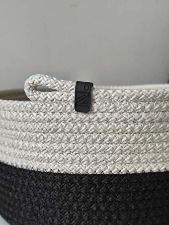 Sepet Siyah/Ekru El Yapımı Sepet, Çok Amaçlı Düzenleyici/banyo, Mutfak Düzenleyici