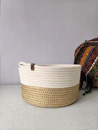 Gold El Yapımı Çok Amaçlı Düzenleyici Sepet /Banyo, Mutfak ,Çoçuk Odası / Meyve Sepeti /