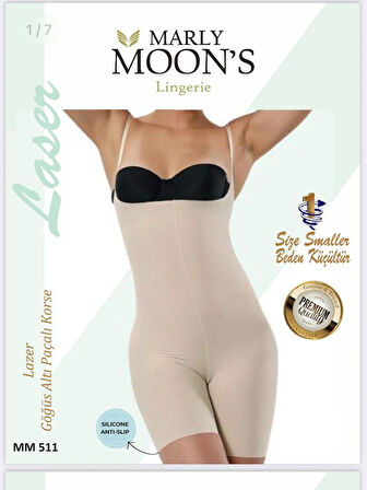 Kadın Diz Üstü Body Korse – Bej, Konforlu Ve Toparlayıcı Model Vücut Inceltici Etkili