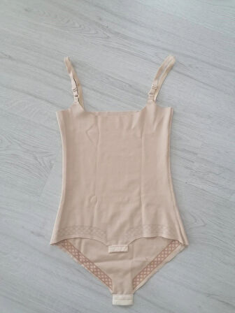 Bej Ince Askılı Slip Bady Korse – Lazer Kesim, Şekillendirici Tasarım Vücut Inceltici Etkili