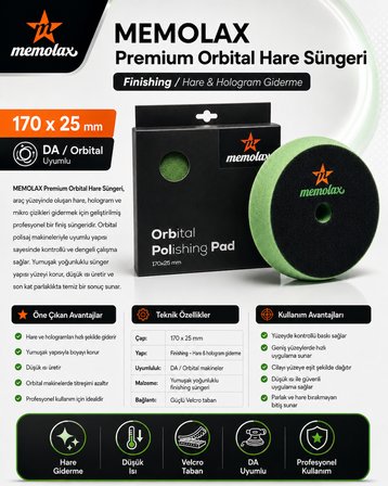 Premium Orbital Hare Süngeri 170*25 Yeşil