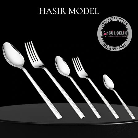 Çatal Kaşık Seti 30 Parça 6 Kişilik Hasır Model 18/0 Kalite
