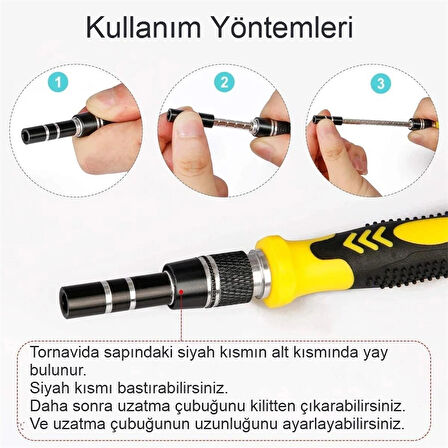Süper Hassas Tornavida Seti 115 Parça Çok Amaçlı Dayanıklı Krom Vanadyum Çelik El Aletleri